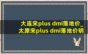 大连宋plus dmi落地价_太原宋plus dmi落地价明细